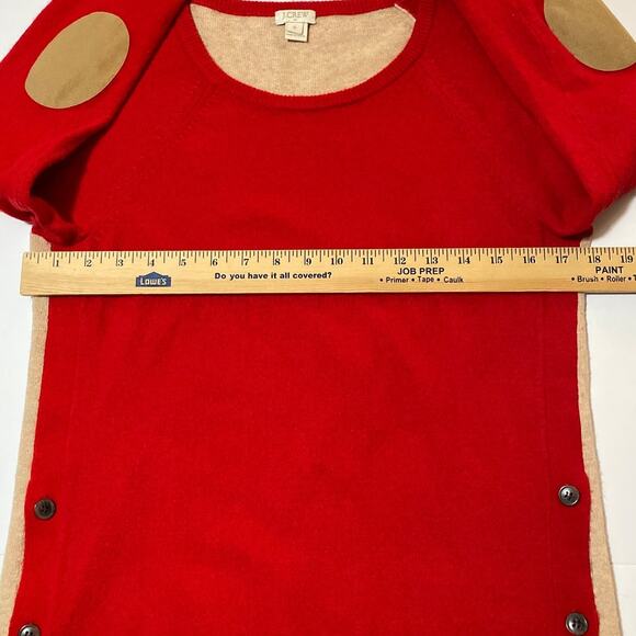 J. Crew Womens Wool-Blend Sweater Elbow Patches Sz Small Two Tone Layer Preppy - Picture 7 of 11